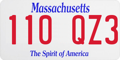 MA license plate 110QZ3