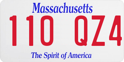 MA license plate 110QZ4