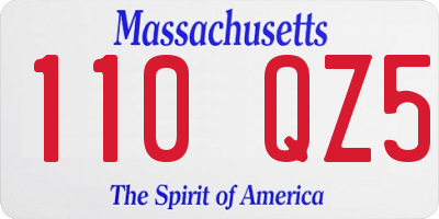 MA license plate 110QZ5
