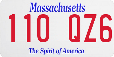 MA license plate 110QZ6
