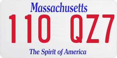 MA license plate 110QZ7