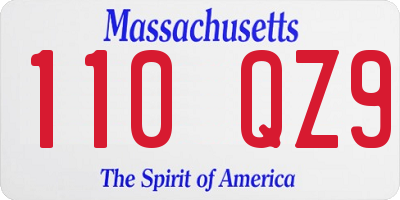 MA license plate 110QZ9