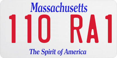 MA license plate 110RA1