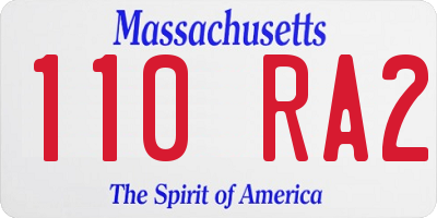 MA license plate 110RA2