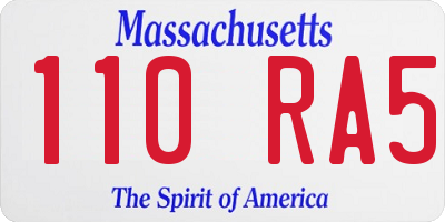 MA license plate 110RA5