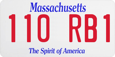 MA license plate 110RB1