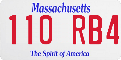 MA license plate 110RB4