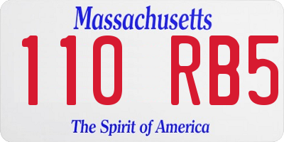 MA license plate 110RB5