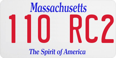MA license plate 110RC2