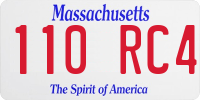 MA license plate 110RC4