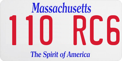 MA license plate 110RC6
