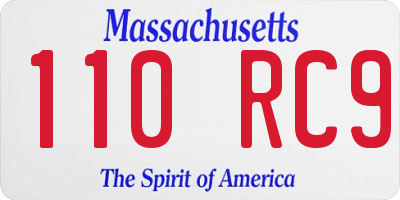 MA license plate 110RC9