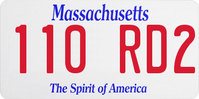 MA license plate 110RD2
