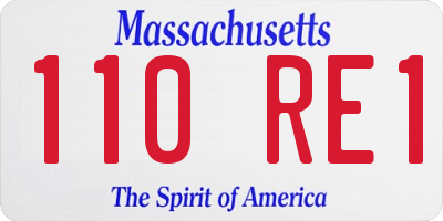 MA license plate 110RE1