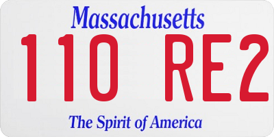 MA license plate 110RE2