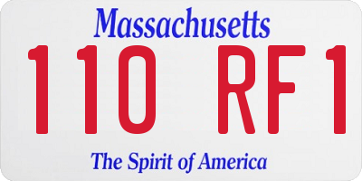 MA license plate 110RF1