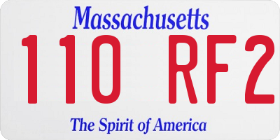 MA license plate 110RF2