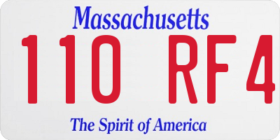 MA license plate 110RF4