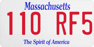 MA license plate 110RF5