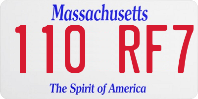 MA license plate 110RF7