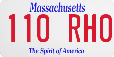 MA license plate 110RH0