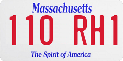 MA license plate 110RH1