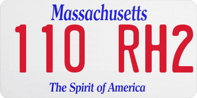 MA license plate 110RH2