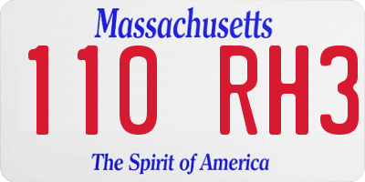MA license plate 110RH3