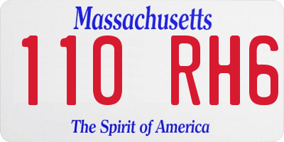 MA license plate 110RH6