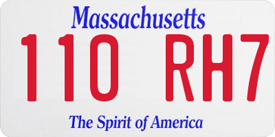 MA license plate 110RH7
