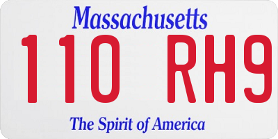 MA license plate 110RH9