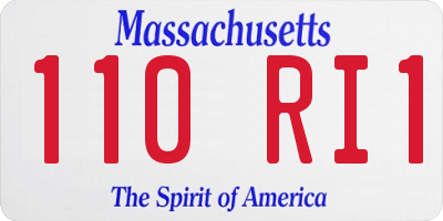 MA license plate 110RI1