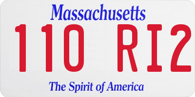 MA license plate 110RI2