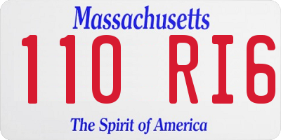 MA license plate 110RI6