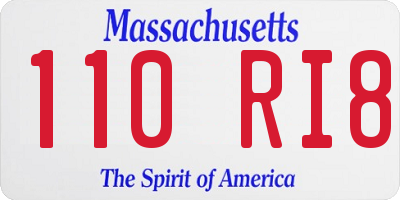 MA license plate 110RI8
