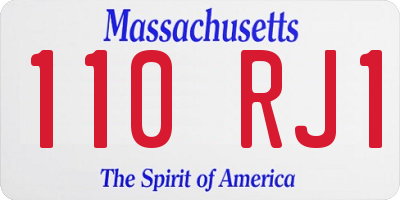 MA license plate 110RJ1