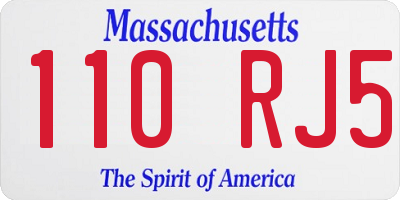 MA license plate 110RJ5