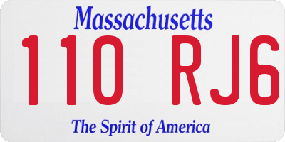 MA license plate 110RJ6