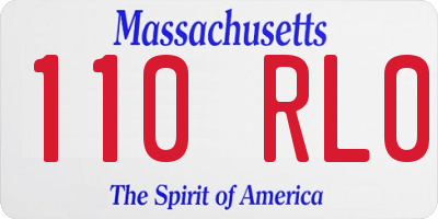 MA license plate 110RL0