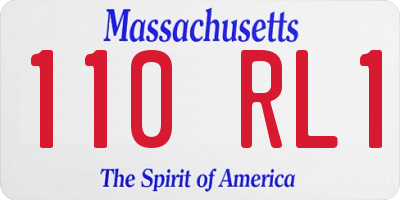MA license plate 110RL1