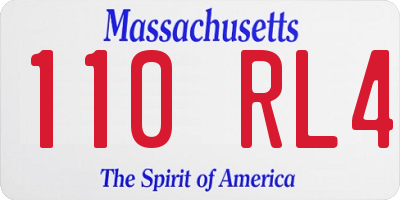 MA license plate 110RL4