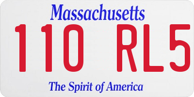 MA license plate 110RL5