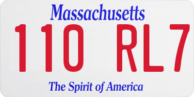 MA license plate 110RL7