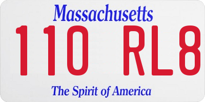 MA license plate 110RL8