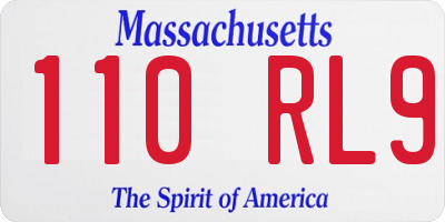 MA license plate 110RL9