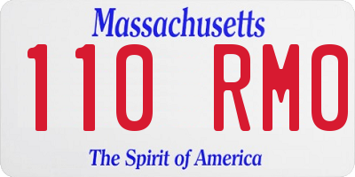 MA license plate 110RM0