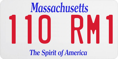 MA license plate 110RM1