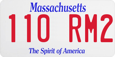 MA license plate 110RM2