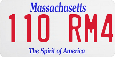 MA license plate 110RM4