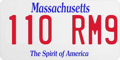 MA license plate 110RM9